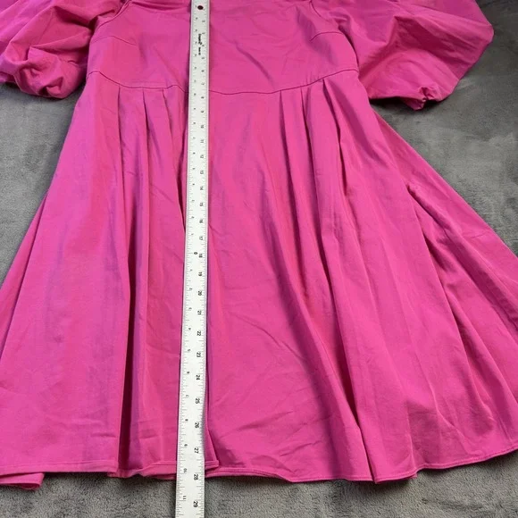Peter‎ Som Dress Womens 14 Babydoll Pink Puff Sleeve Knee Length Chic Feminine - Picture 6 of 13